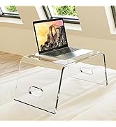 Egchi Acrylic Bed Tray for Eating and Laptops, Dinner Breakfast Tray with Handles, Clear Monitor ...