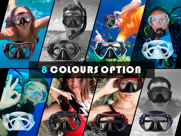 Swim Goggles Adult with Nose Cover, Clear Diving Mask Wide View Swim Mask for Men Women Youth