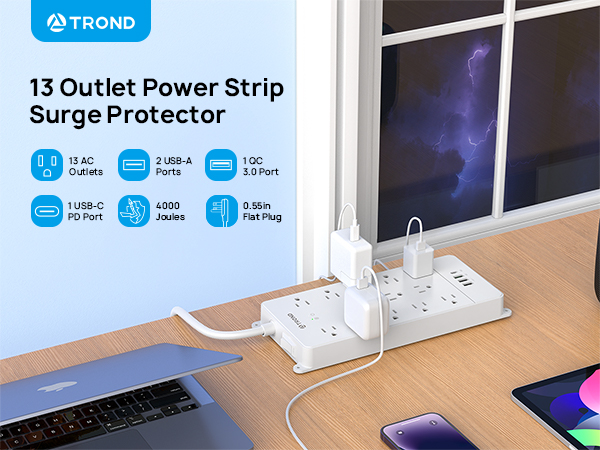 TROND 13 AC Outlets Power Strip