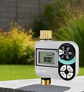 QUOBAS Brass Sprinkler Timer, Programmable Water Hose Timer for Garden Hose Faucet with Waterproo...