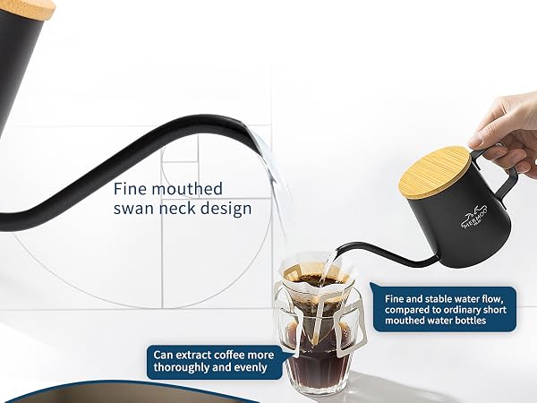 swan neck kettle, can extract coffee more thoroughly and evenly