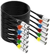 tisino XLR to XLR Microphone Cable, 6-Pack Multi-Colored XLR Male to Female Mic Cable with 3-Pin ...