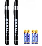 LUCXXI Pen Lights for Nurses Doctors, 2 Pack Reusable Medical PenLight with Pupil Gauge, Ruler an...