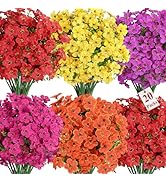 Alupssuc 20 Bundles Artificial Flowers for Outdoor Indoor Decoration, UV Resistant No Fade Fake P...