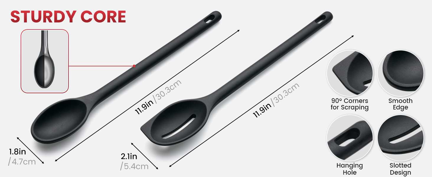 Silicone cooking spoon set