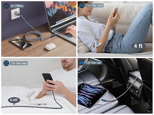 100W 180° Rotation Magnetic Charging Cable