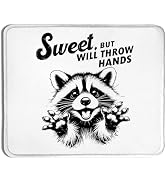 XUNLURY Sweet but Will Throw Hands Funny Raccoon Mouse Pad for Wireless Mouse Computers Laptop De...