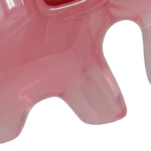 Clear pink acrylic details of elephant bag charms and keychain.