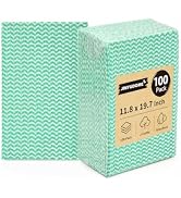 JINYUDOME Handi Wipes Reusable Cloths, Green Disposable Kitchen Cleaning Towel Roll, Heavy Duty J...