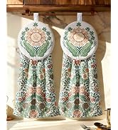 Miss Adola Cotton Hanging Hand Towels - 2pcs Hand Drying Towels for Kitchen Stove Bathroom with H...