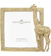 GIFTY GIFTY Square Giraffe Photo Frame / 4x4 In | For Vertical and Horizontal Display on Tabletop...