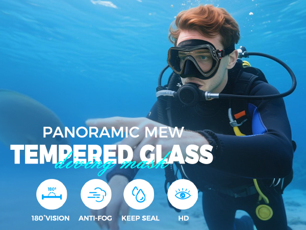 Swim Goggles Adult with Nose Cover, Clear Diving Mask Wide View No Blurring for Men Women Youth