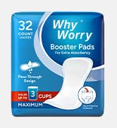 WhyWorry Booster Pads with Maximum Absorbenc, 32 Count | Fits Adult Diapers