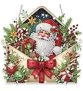 Bowetile Christmas Diamond Art Hanging Kits for Adults Kids, Diamond Art Suncatchers Santa Claus,...