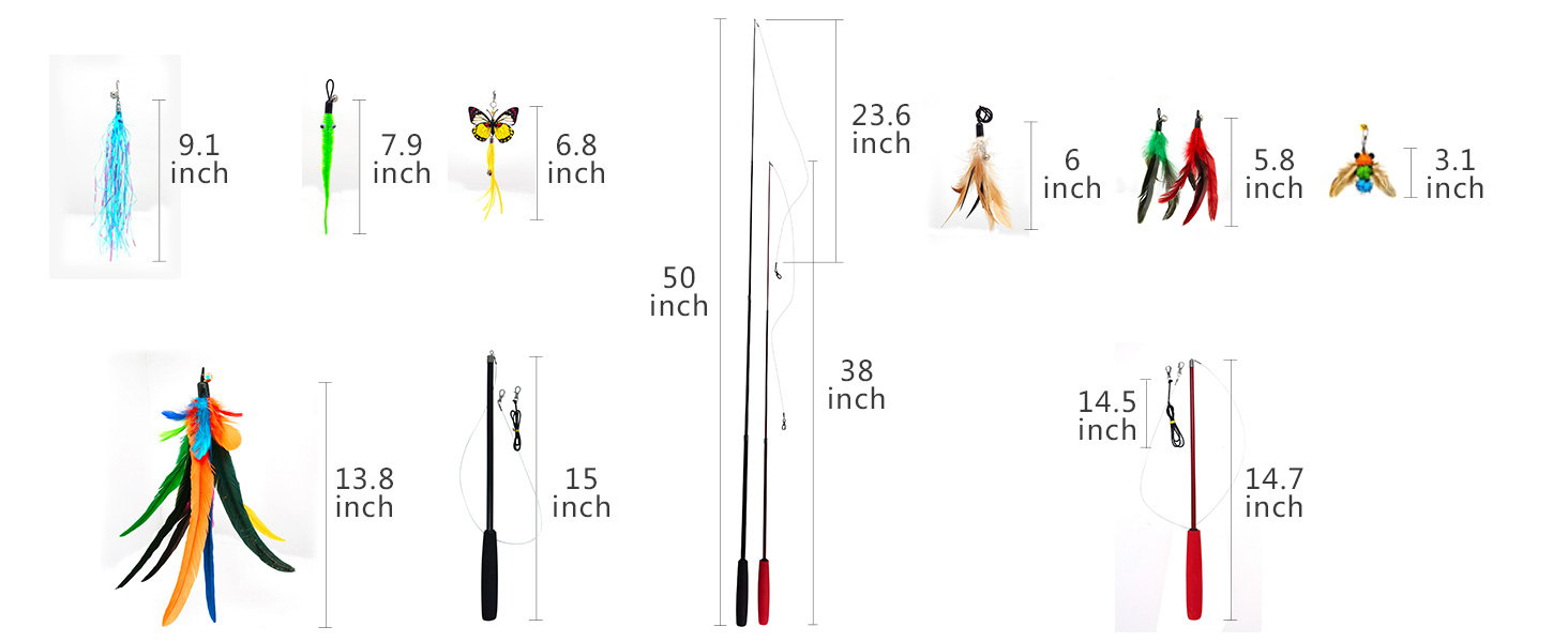Retractable Cat Wand Toy and Feather Toys 5