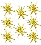 8PCS Gold Star Balloons, 22Inch Large Explosion Star Balloons Aluminum Foil Balloons for Birthday...