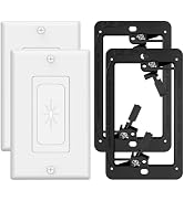 VCELINK Wall Plate Cable Pass Through with Mounting Bracket, Single Gang Flexible Rubber Opening ...