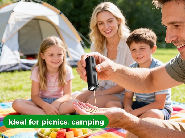 Toothpick tube for camping