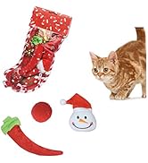 Andiker 10pcs Christmas Cat Toys, Interactive Kitten Toys Assortments Include Fluffy Mouse Crinkl...