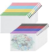 V-chen Mesh Zipper Pouch Bags, A4 Letter Size, 24 Pack 8 Colors Mesh Bags, Waterproof Document Zi...