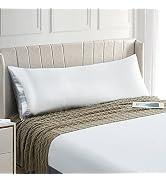 EXQ Home Satin Body Pillow Cover 20x54 inches, White Body Pillow Pillowcase,Super Soft Silky Body...
