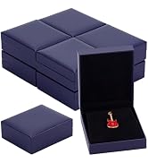 PH PandaHall 10pcs Badge Display Box Case 3.2x2.7x1.1 inch Blue Imitation Leather Jewelry Box Sma...