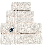Hammam Linen 6-Piece Cream Bath Towel Set Original Turkish Cotton Soft, Absorbent and Premium Ivo...