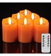Lasumora 400+ Hour Flameless Votive Candles, 2 x 3 Inch 6-Pack Real Wax Flickering Candles with R...