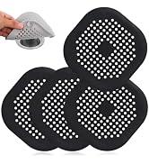 4 Pack Drain Hair Catcher Durable Silicone Hair Stopper Shower Drain Covers Easy to Install and C...