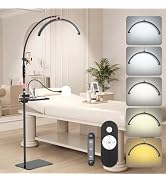 LIONVISON Half Moon Lash Light: 6500K LED Lamp Ring Light with Tray - 360° Flexible Gooseneck Dur...