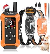 Orcleab Shock Collar with Remote Control for Dogs, IP67 Waterproof Collar with Beep, Vibration, S...