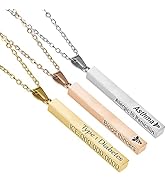 MIA·MIA Medical Alert Necklace for women, Custom Stainless Steel 4 sided Laser Engraved ID emerge...