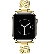 JR.DM Gold Watch Bands for Women Compatible with Apple Watch Band 38mm 40mm 41mm 42mm (S10) Adjus...