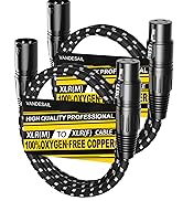 XLR Cable, VANDESAIL 3ft 2 Pack Microphone Cable, XLR Male to Female Balanced Microphone Cord 3 p...