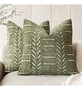 Foindtower Set of 2 Decorative Chenille Jacquard Throw Pillow Covers Textured Farmhouse Vintage C...