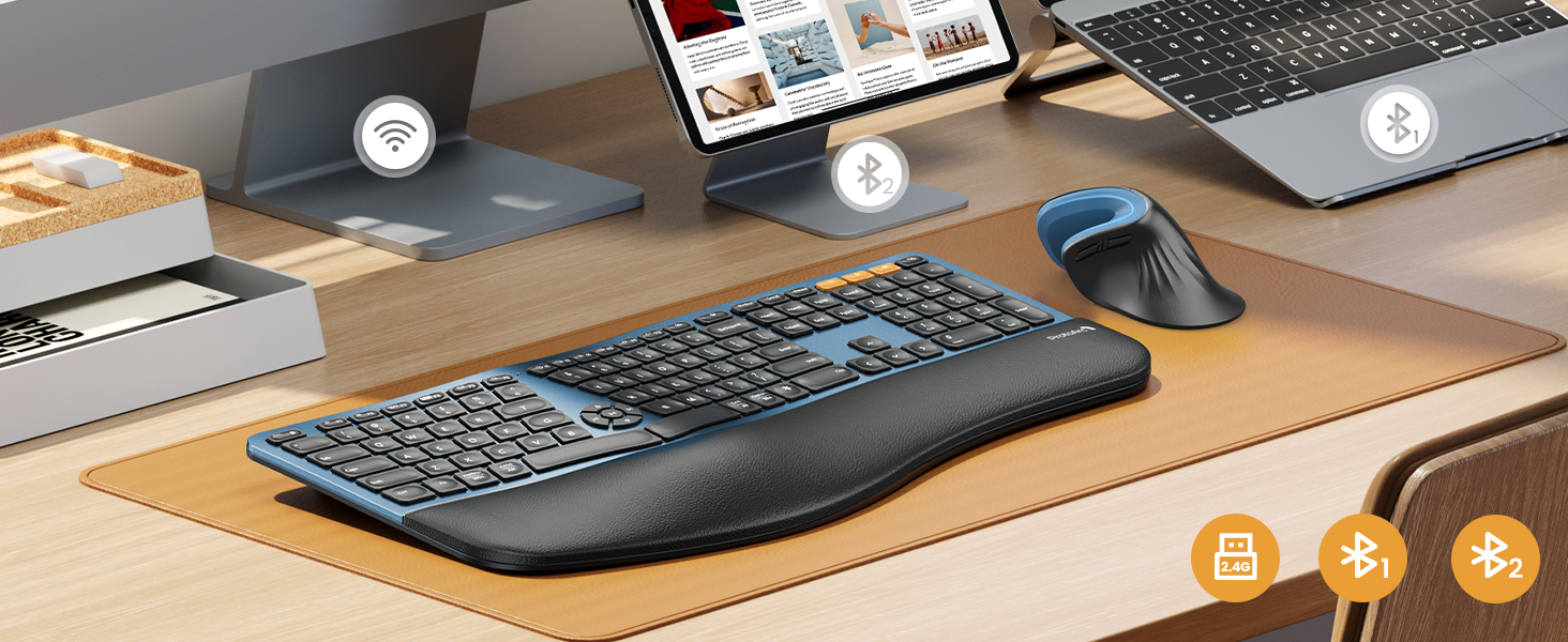 Backlit Wireless Ergonomic Keyboard