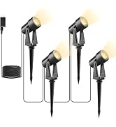 Svater 4 Pack Landscape Lighting Low Voltage,Outdoor Spotlights with Transformer, Plug in LED Spo...