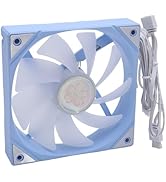 120mm ARGB PWM Chassis Fan, 9 Blades, Hydraulic Bearing, 800-1800RPM, 4Pin Computer Fan for PC Co...