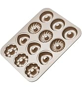 BSDLZCH Donut Mold Cake Pan, 12-Cavity Non-stick Dount Baking Pans Carbon Steel Donut Mold Baking...