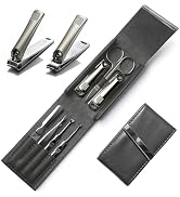 7 Pcs Nail Clippers Set, Stainless Steel Fingernail & Toenail Clipper Set, Portable Travel Mens N...