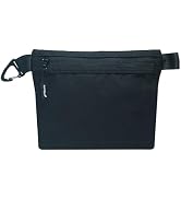 YUMQUA Water-Resistant Zipper Pouch with Carabiner Clip, Small Nylon Multipurpose Travel Digital ...