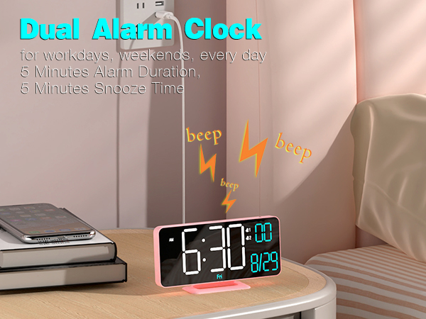 6.7in digital clock