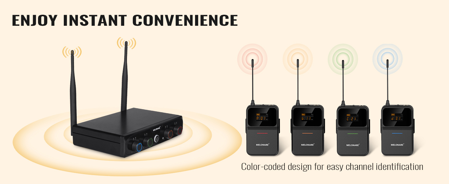 MELONARE 4-Channel Wireless Microphone System