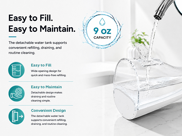 SimpliCare F5052 cordless water flosser for daily oral care and deep cleaning