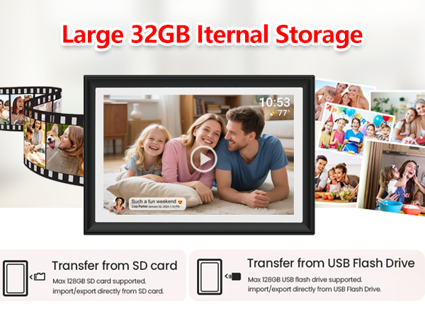 FRAMEO 10.1 Inch Smart WiFi Digital Photo Frame Digital Picture Frame