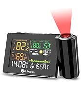 Dr. Prepare Projection Alarm Clock, Adjustable Projection Focus, Wireless Indoor Outdoor Temperat...