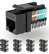 Rapink RJ45 Keystone Jack Cat6 10G Support, Cat6 Keystone Jacks UTP 25 Pack for Wall Plate and Pa...