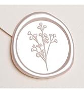 UNIQOOO Wax Seal Stickers - Baby‘s Breath Wedding Invitation Envelope Seal Stickers, Botanical 50...