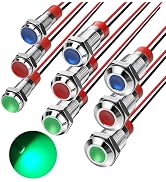Linkstyle 9PCS LED Metal Indicator Light: 12V 6/8/10mm Signal Lamp, IP65 Waterproof Panel Indicat...