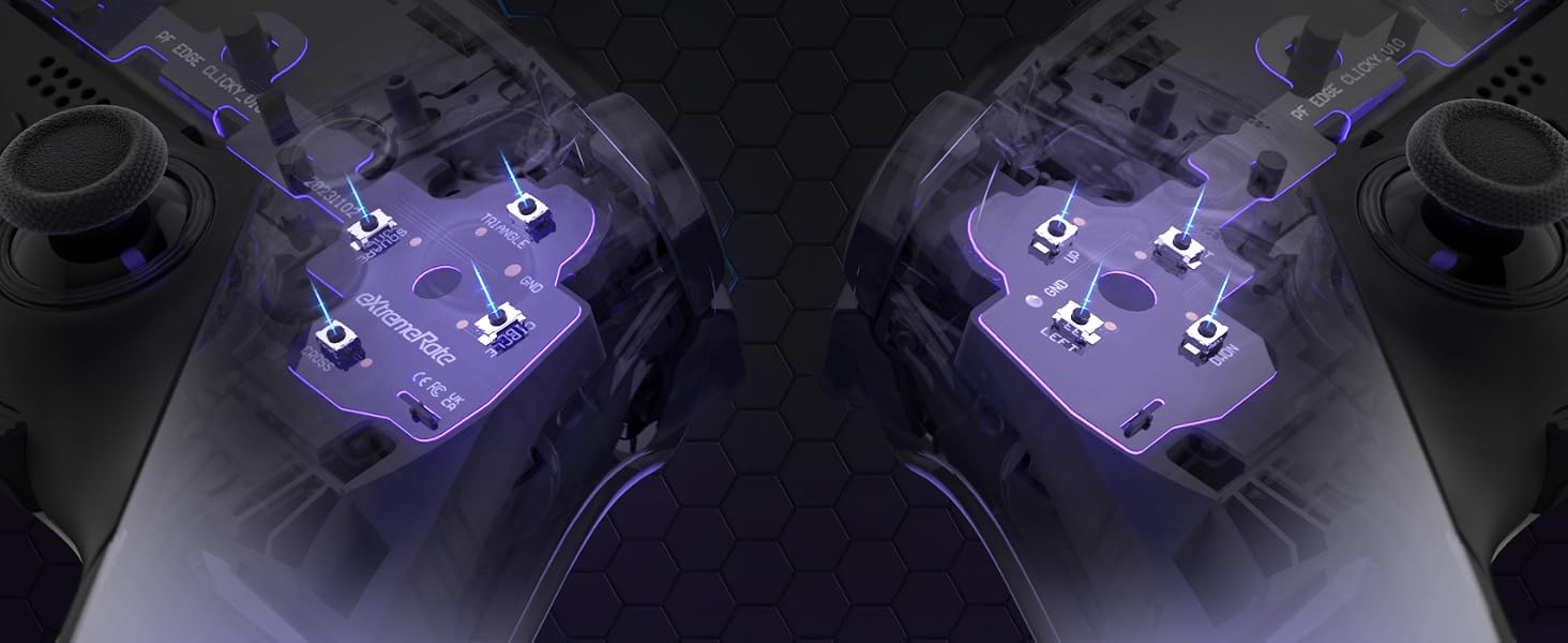 eXtremeRate Face Buttons Clicky Kit for PS5 Edge Controller Dpad Action ABXY Buttons Mouse Click Kit